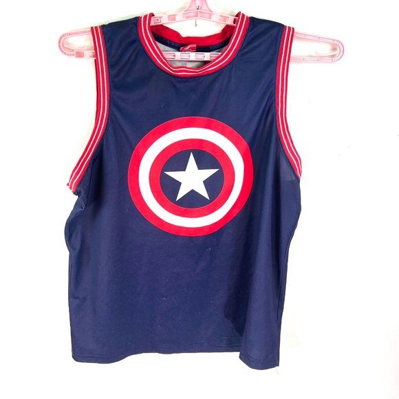 Captain America #41 Basket Ball Jersey Mens Size XXL Blue - Picture 1 of 8